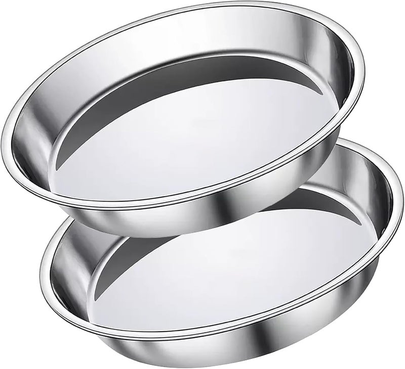 Summark Stainless Steel Raised Cat Food Bowl for 2 Bowls, 6.3-Inch Replaceable Cat Bowl, Pack of 2 - Image 1